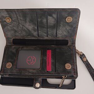 CaseMe Leather Wallet Case Zipper Purse Card Cover For Samsung S25 S24 S23 S22+